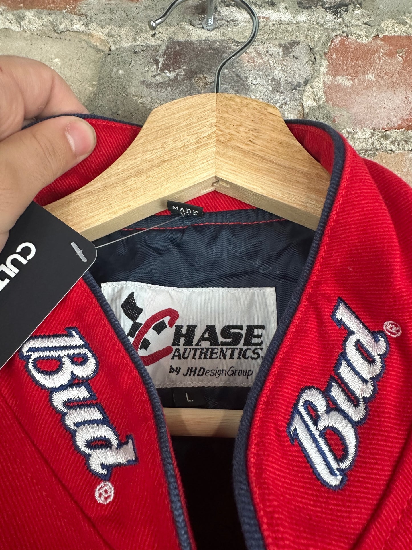 90s NASCAR Budweiser Jeff Hamilton Racing Jacket Sz L