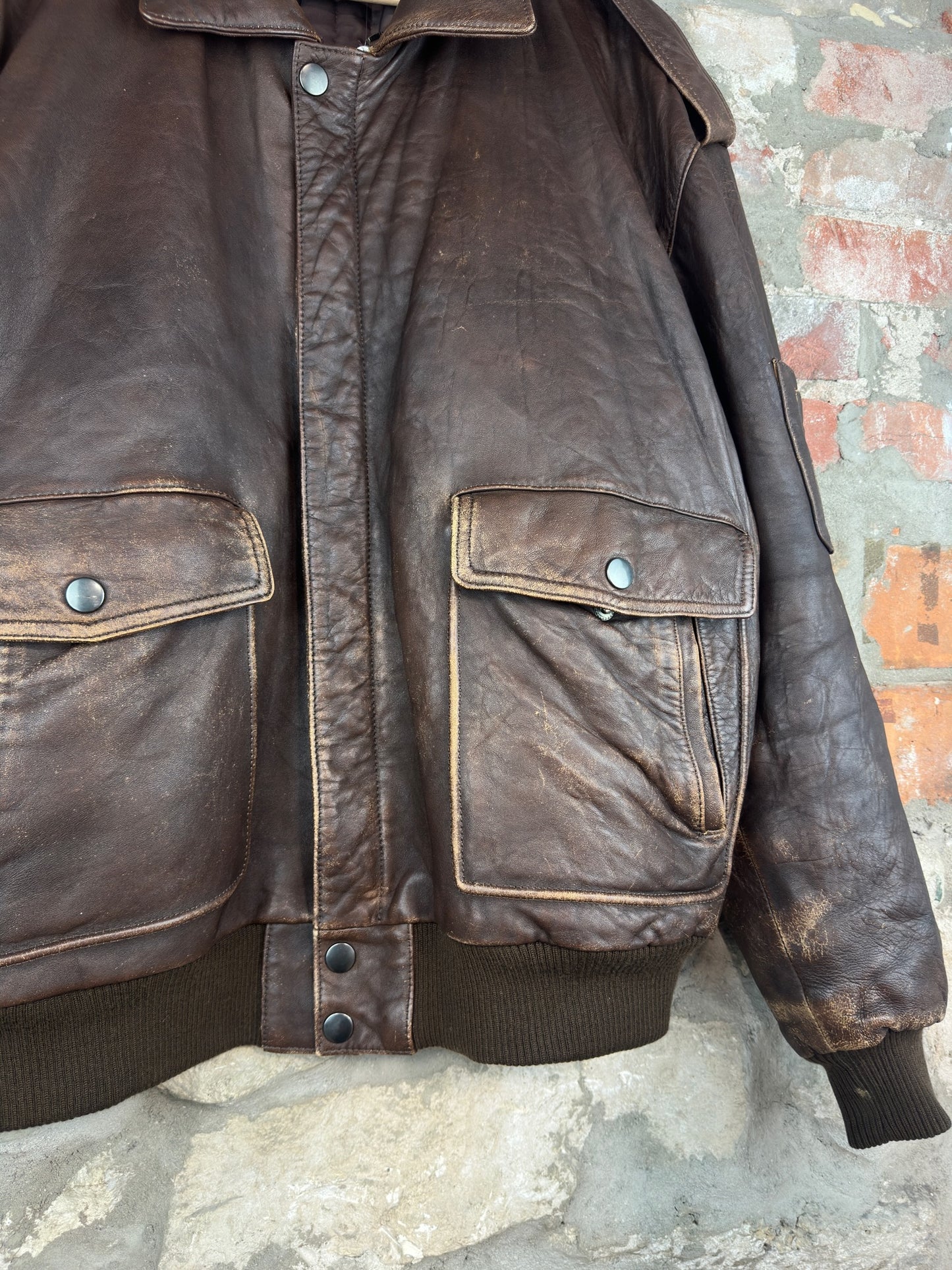 90s Kenneth Gordon Leather Jacket Sz L