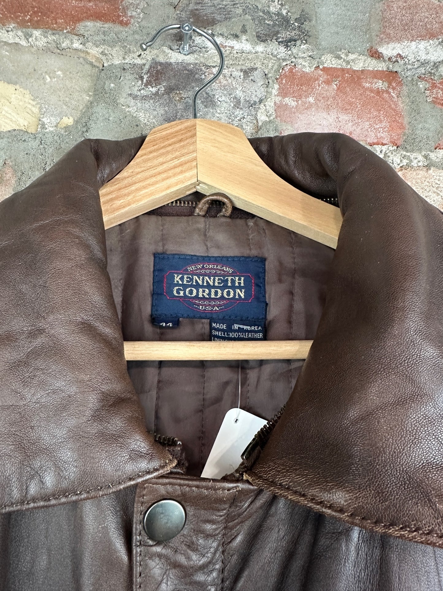 90s Kenneth Gordon Leather Jacket Sz L