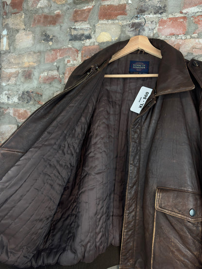 90s Kenneth Gordon Leather Jacket Sz L