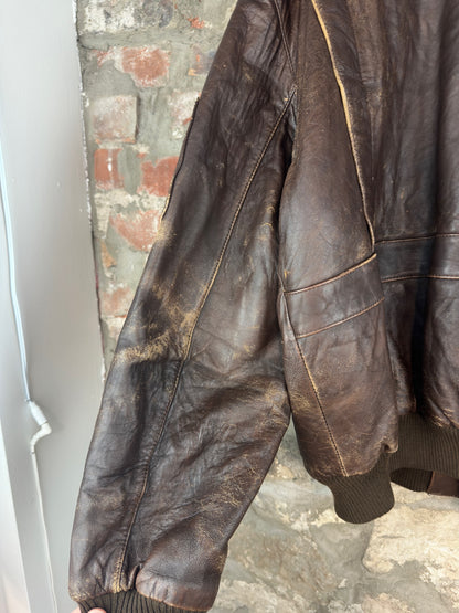 90s Kenneth Gordon Leather Jacket Sz L