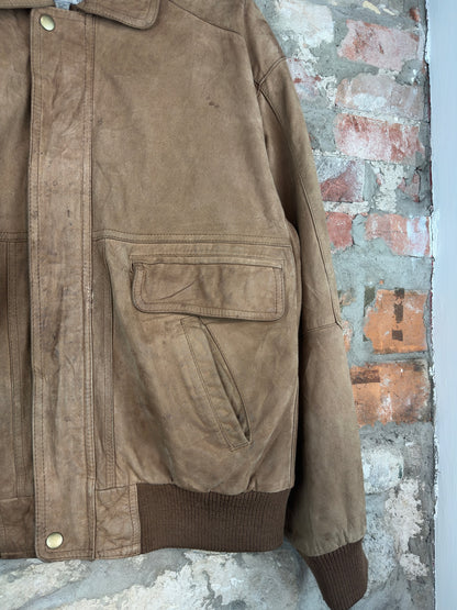 90s Ash Creek Trading Leather Jacket Sz XL