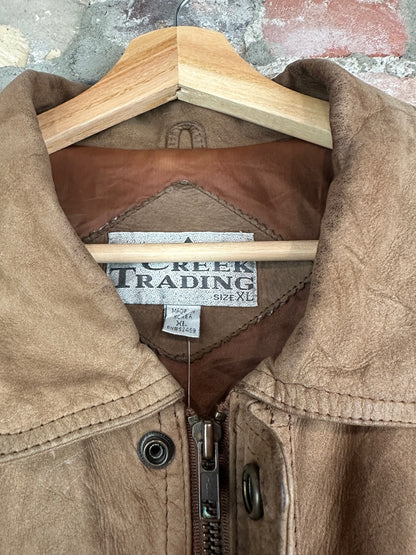 90s Ash Creek Trading Leather Jacket Sz XL