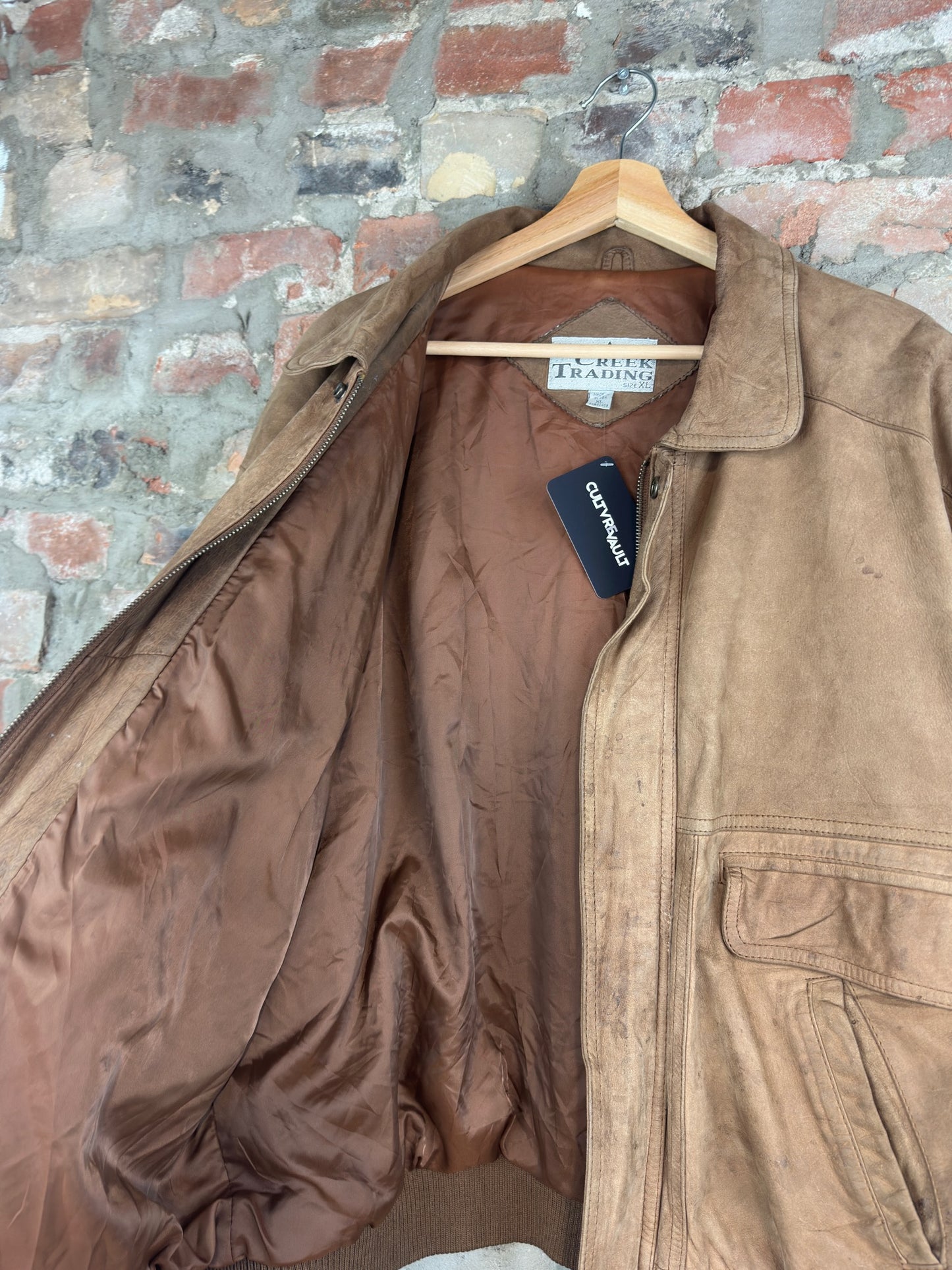 90s Ash Creek Trading Leather Jacket Sz XL