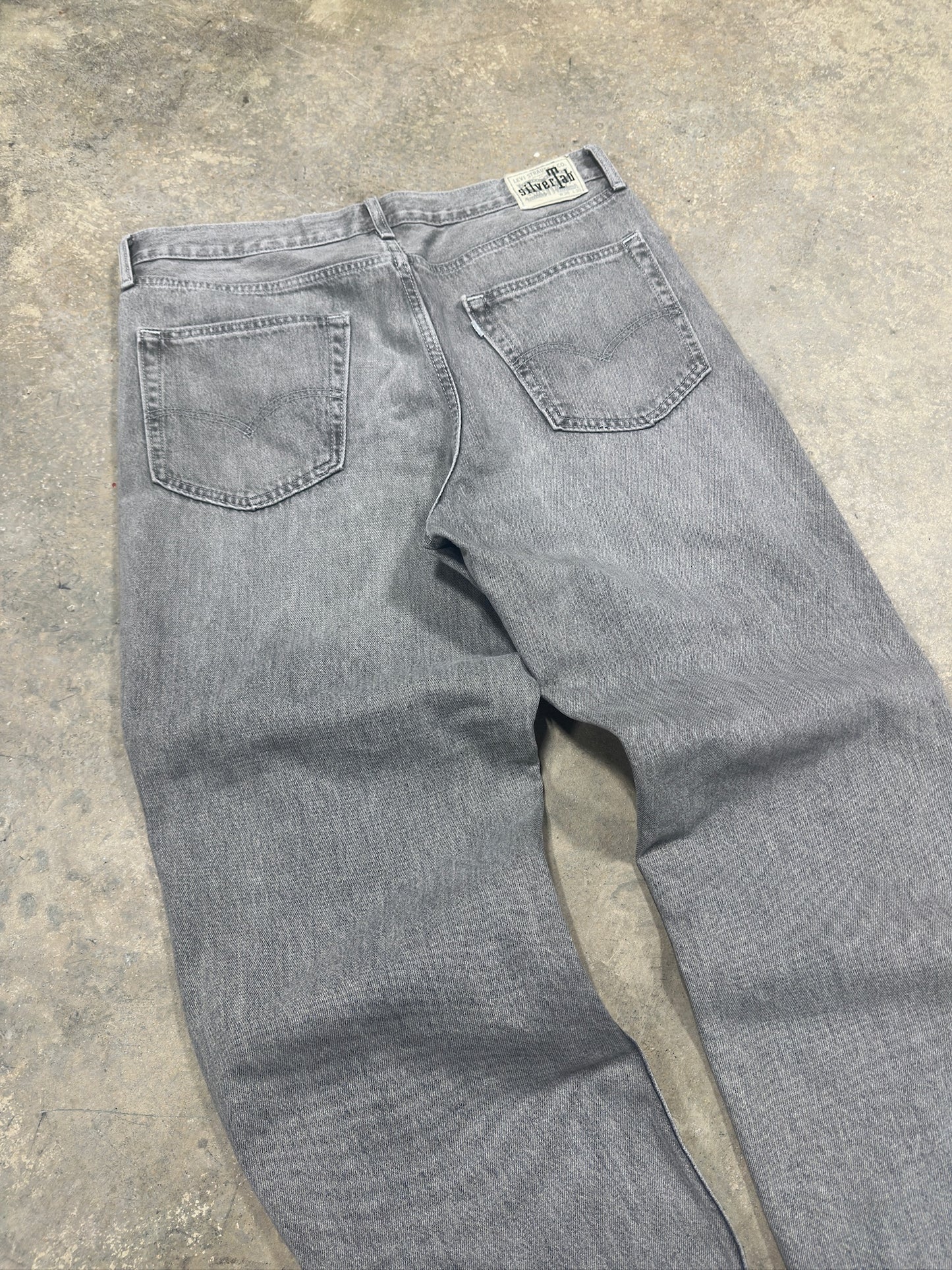 90s Levis Silvertab Grey Washed Denim Sz 36W