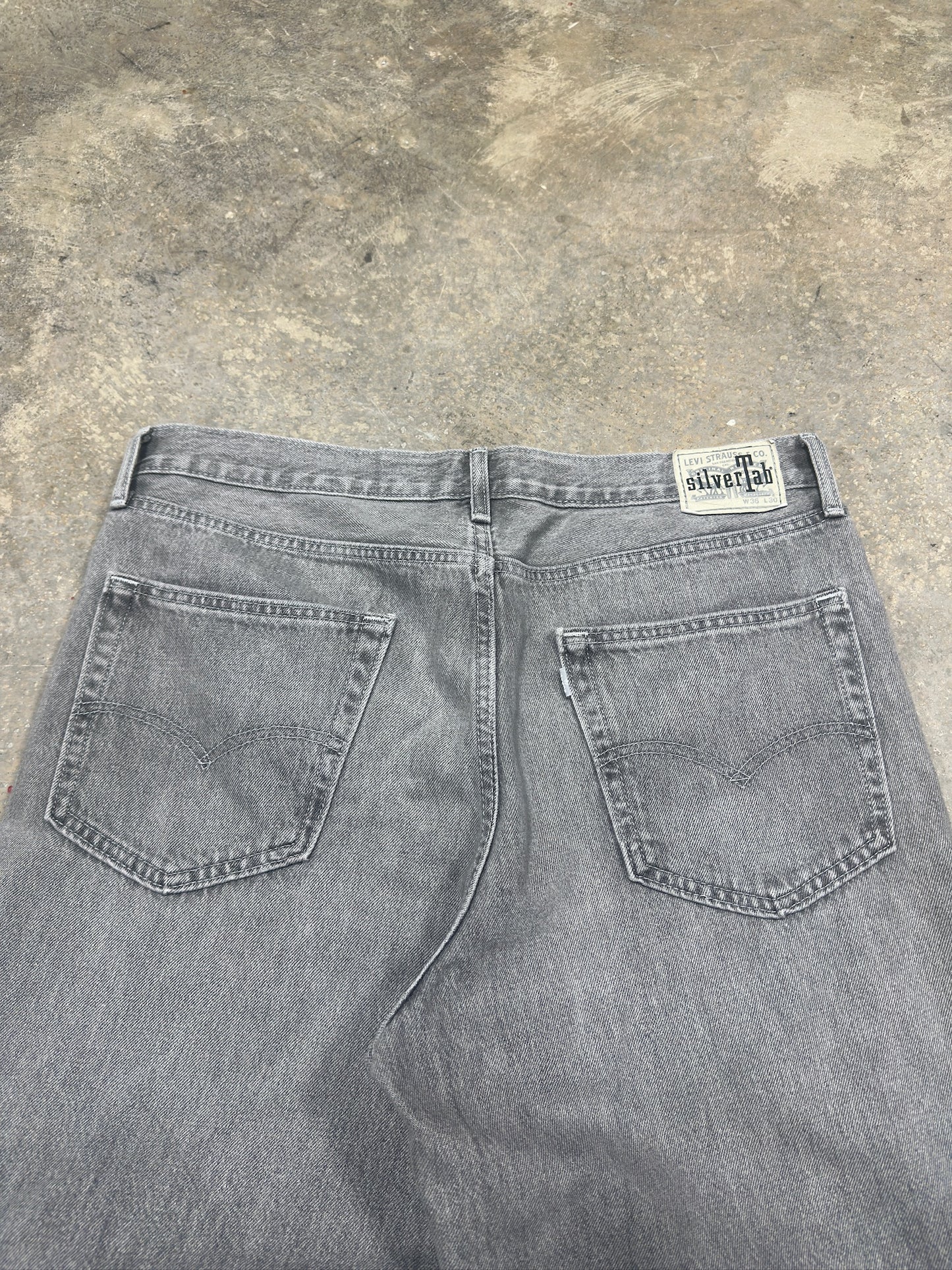90s Levis Silvertab Grey Washed Denim Sz 36W