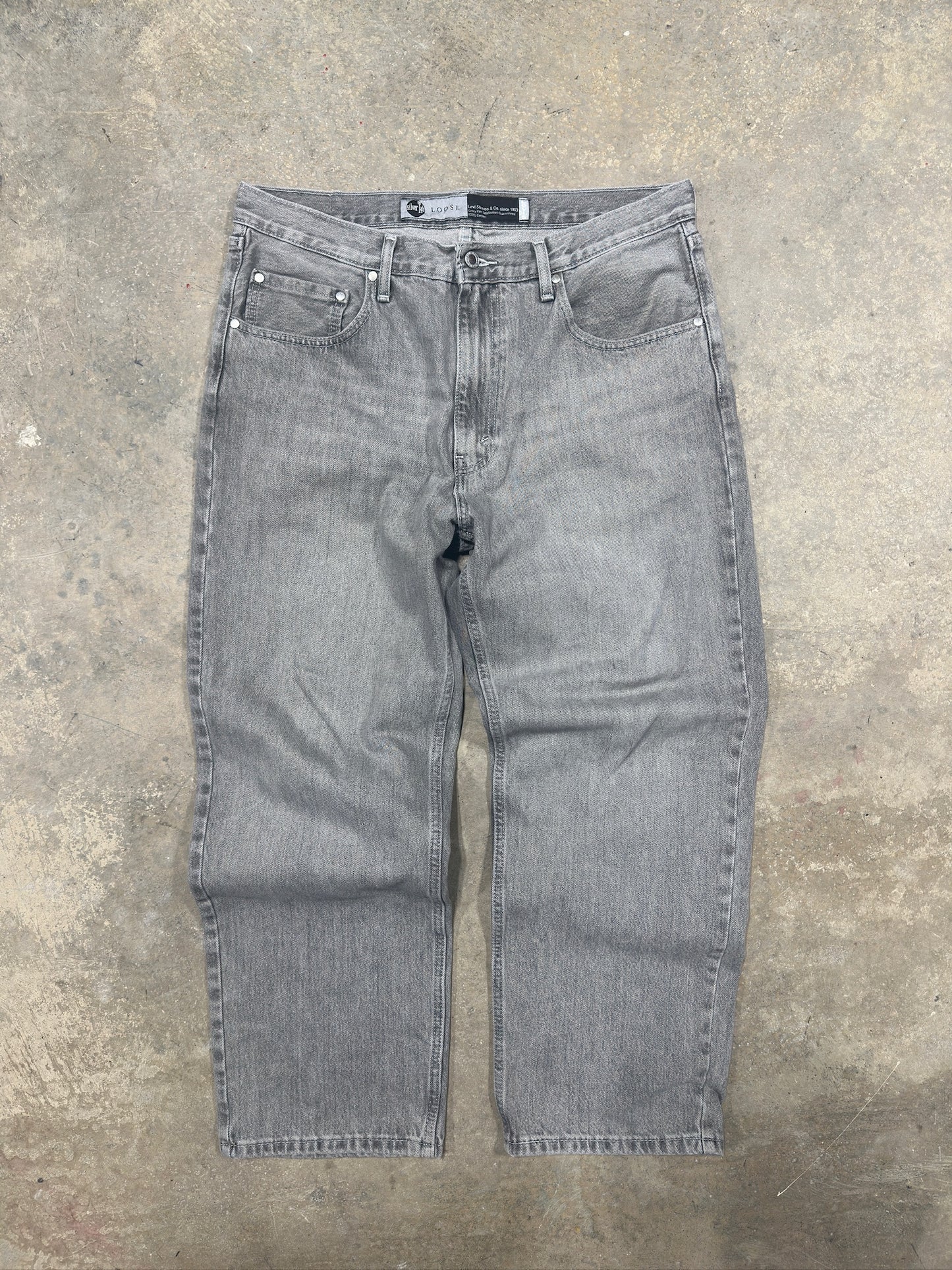 90s Levis Silvertab Grey Washed Denim Sz 36W