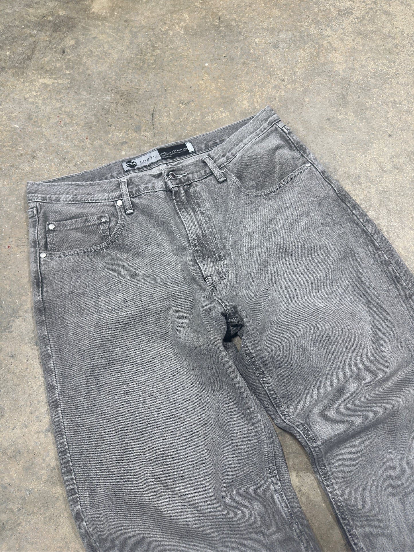 90s Levis Silvertab Grey Washed Denim Sz 36W