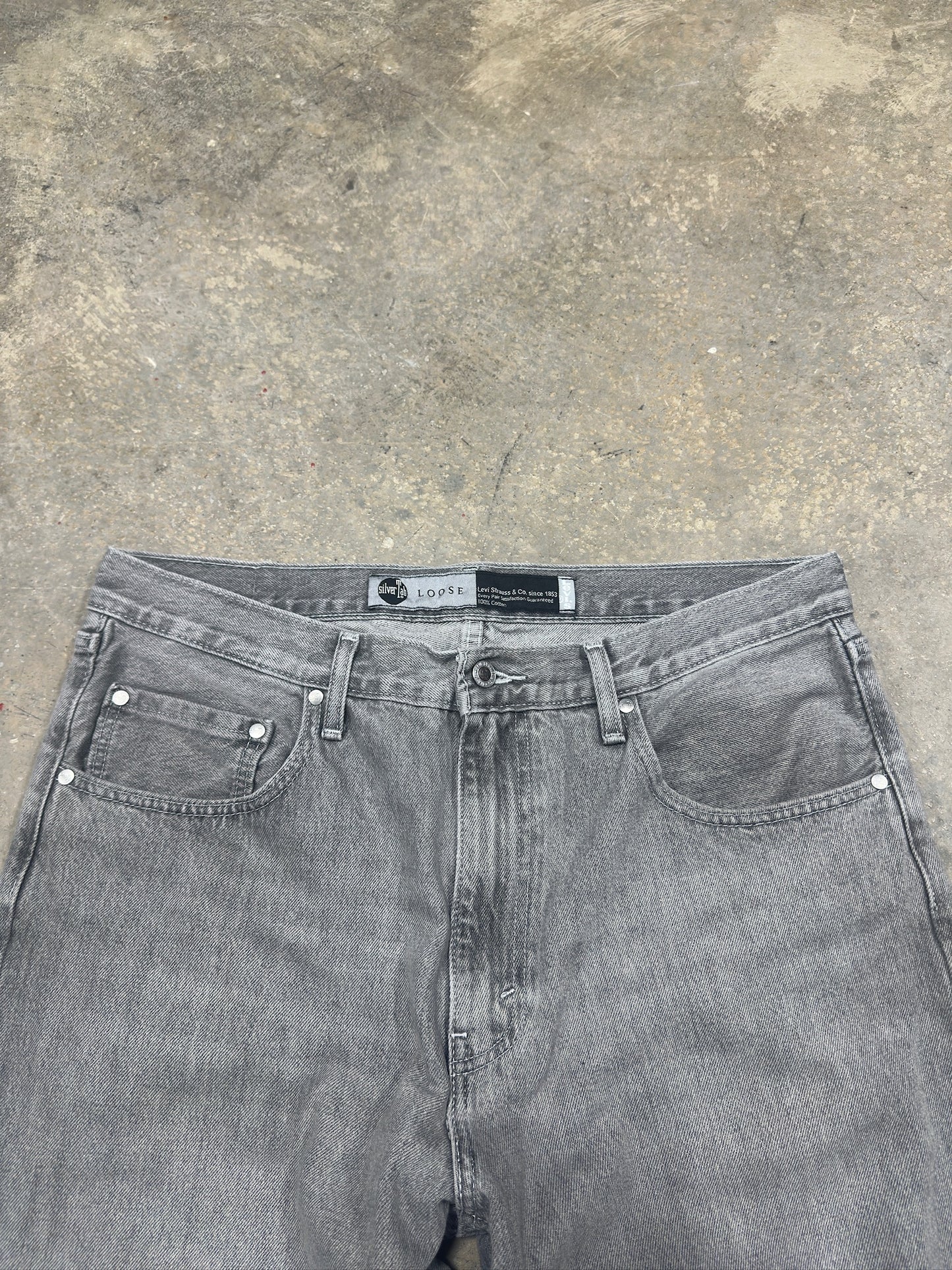 90s Levis Silvertab Grey Washed Denim Sz 36W