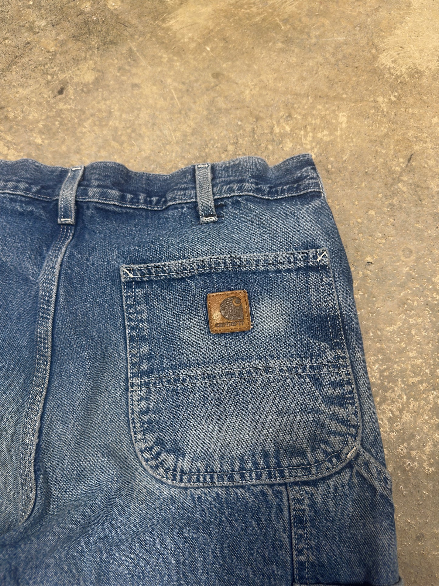 Vtg Carhartt Denim Carpenter Pants Sz 34W