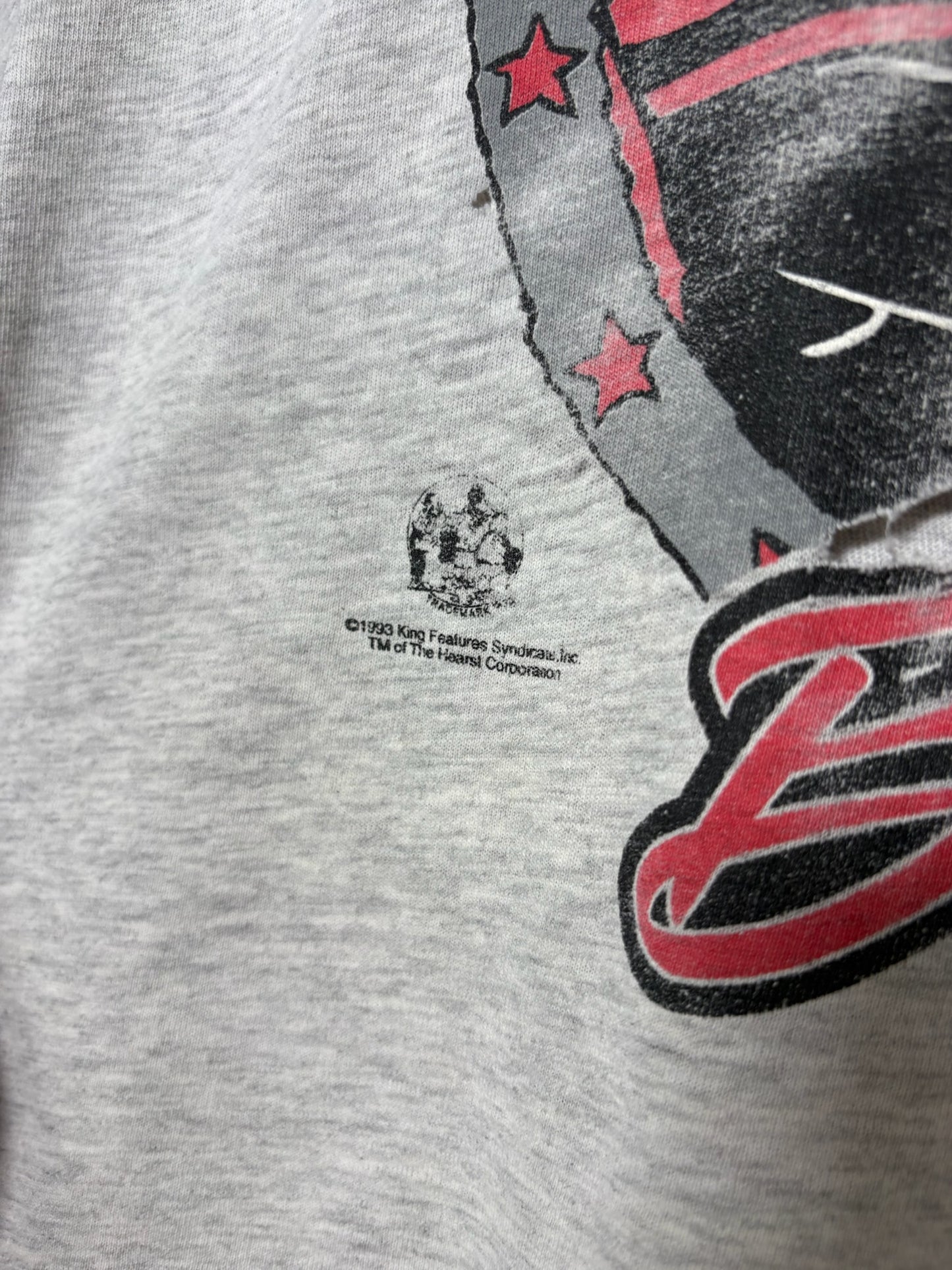 1990s Popeye Ohio State Grey Tee Sz XL