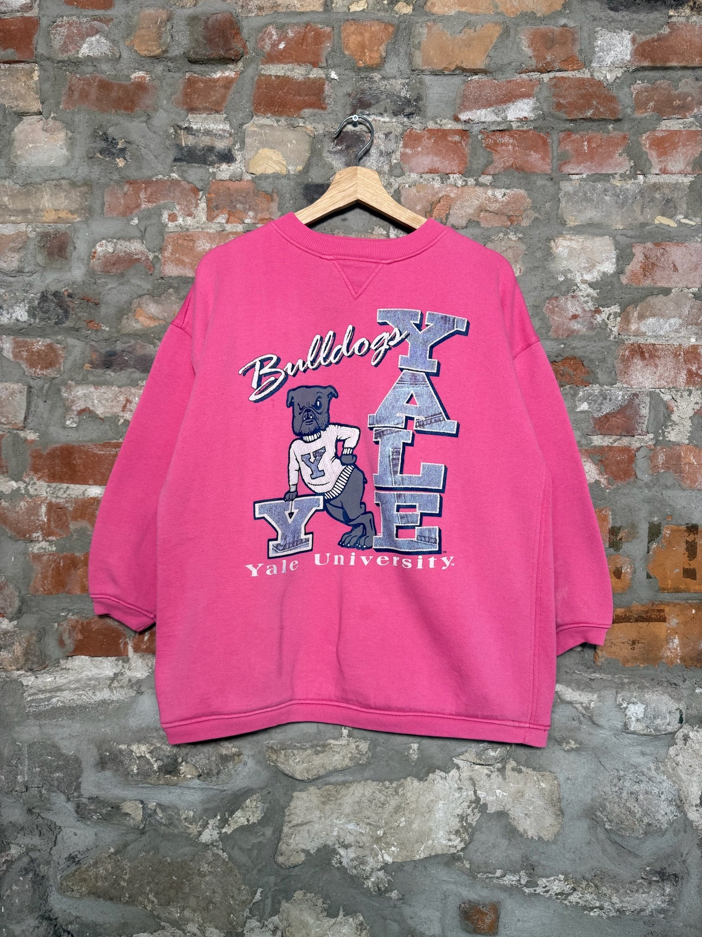 (M) 90s Yale University Bulldogs Pink Crewneck