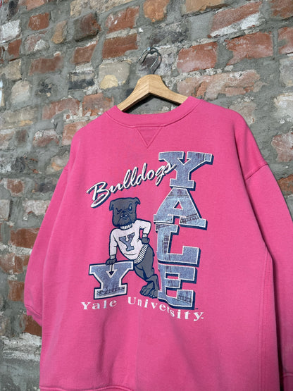 (M) 90s Yale University Bulldogs Pink Crewneck