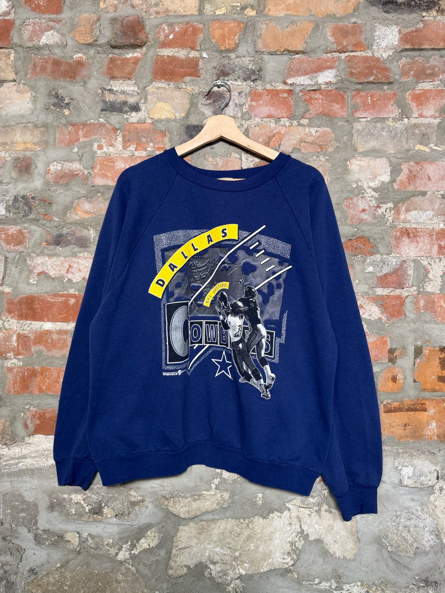 (L) 93" Dallas Cowboys NFL Crewneck Navy