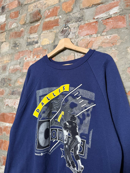 (L) 93" Dallas Cowboys NFL Crewneck Navy