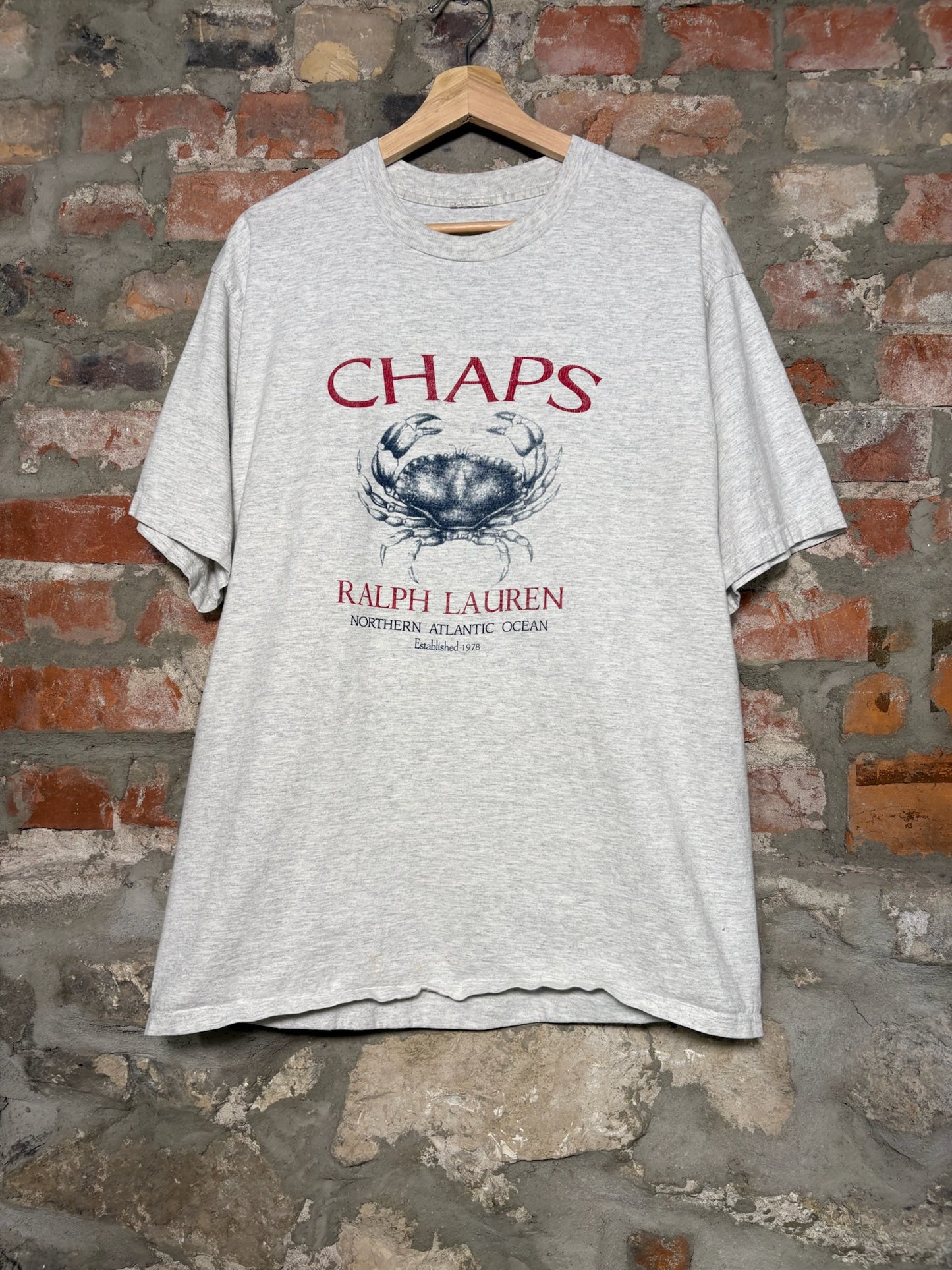 VTG Ralph Lauren Chaps Tee Grey Sz L