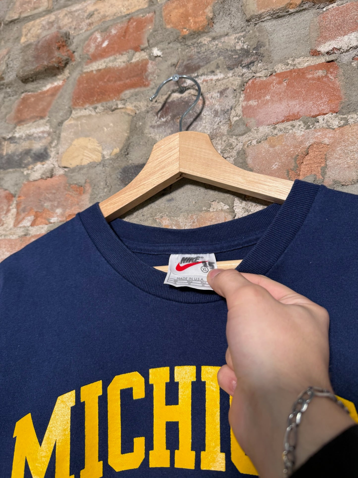(XL) Vtg Nike Michigan Football Navy T-Shirt