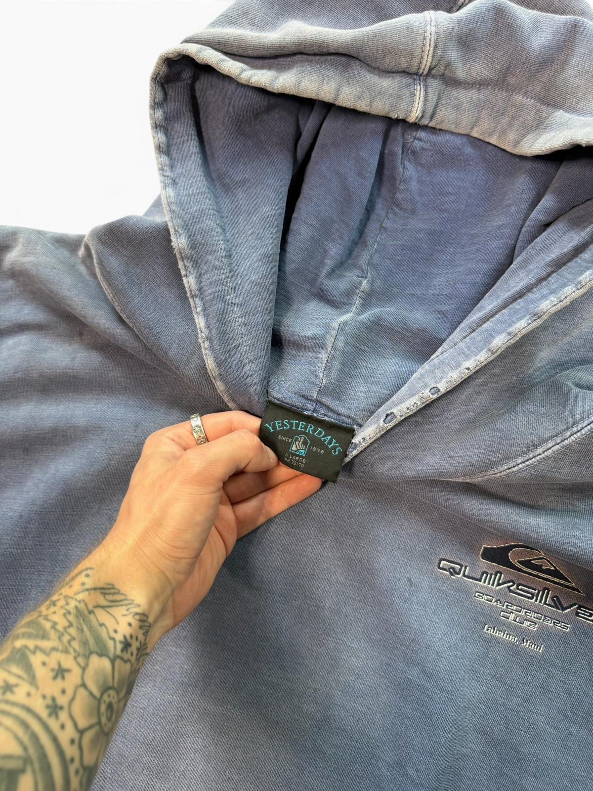 (XL) Vintage Y2K Quicksilver Faded Blue Hoodie