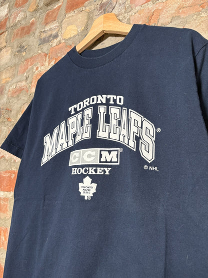00s Toronto Maple Leafs Tee Navy Sz M