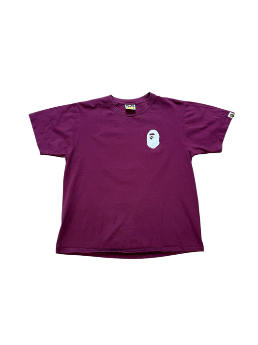 (M) Bape Logos Tee Burgundy