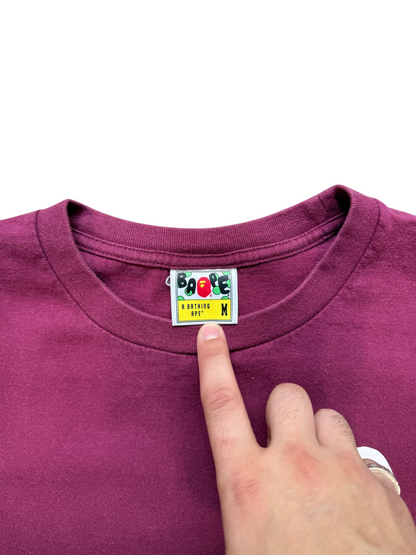 (M) Bape Logos Tee Burgundy