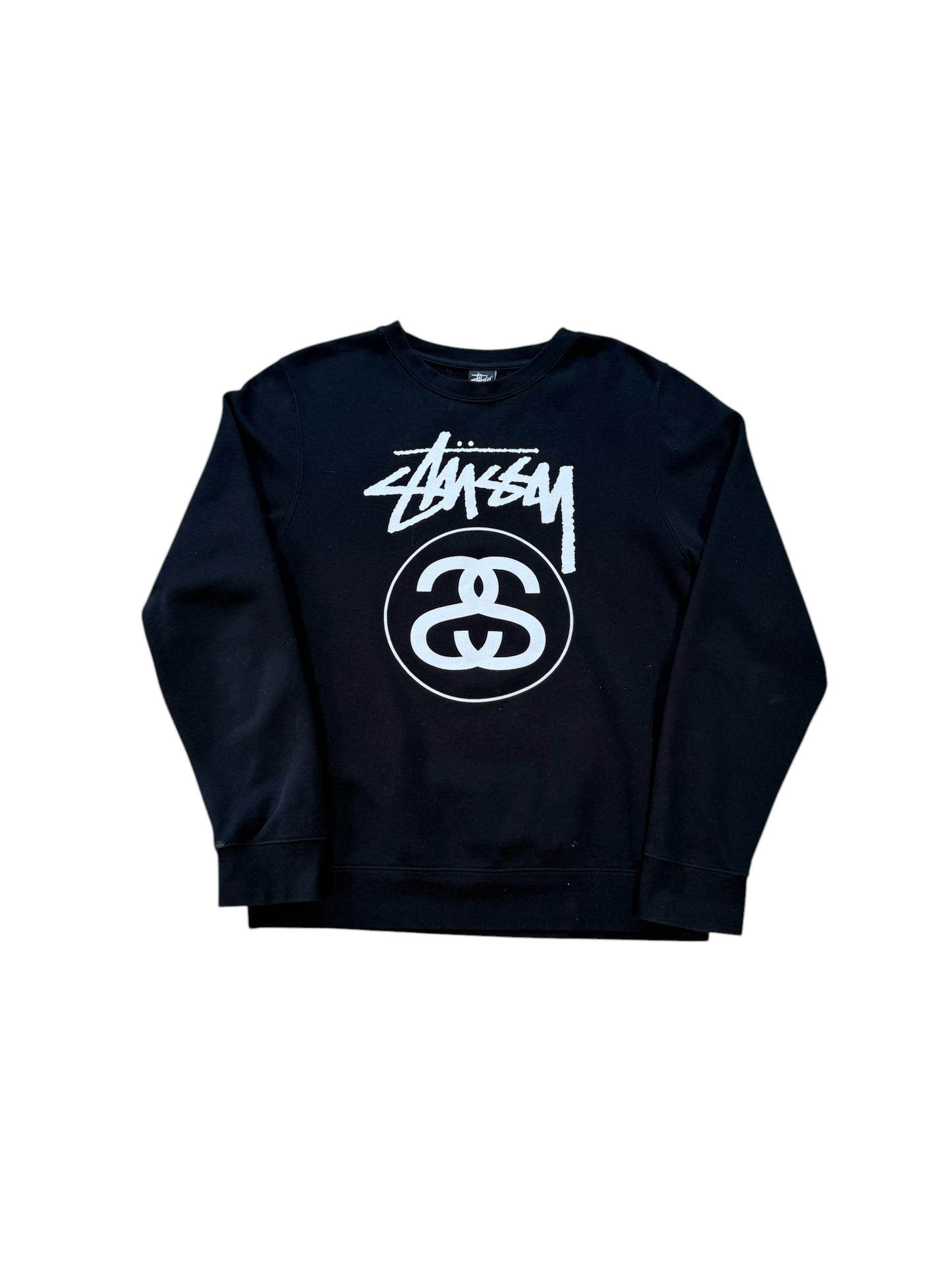 (M) Stussy Stock Line Black Crewneck