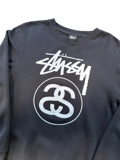 (M) Stussy Stock Line Black Crewneck