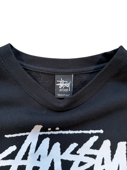 (M) Stussy Stock Line Black Crewneck