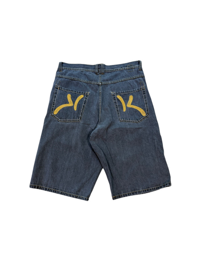 (36W) Vintage Y2K Kani Gold Embroidered Jorts