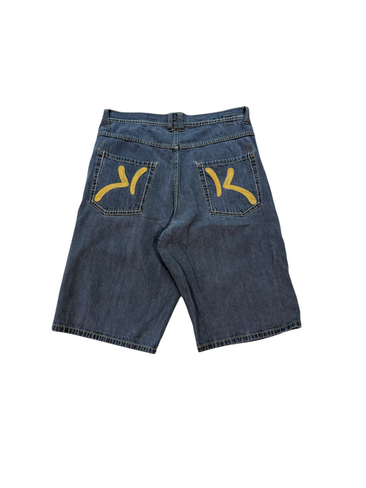 (36W) Vintage Y2K Kani Gold Embroidered Jorts