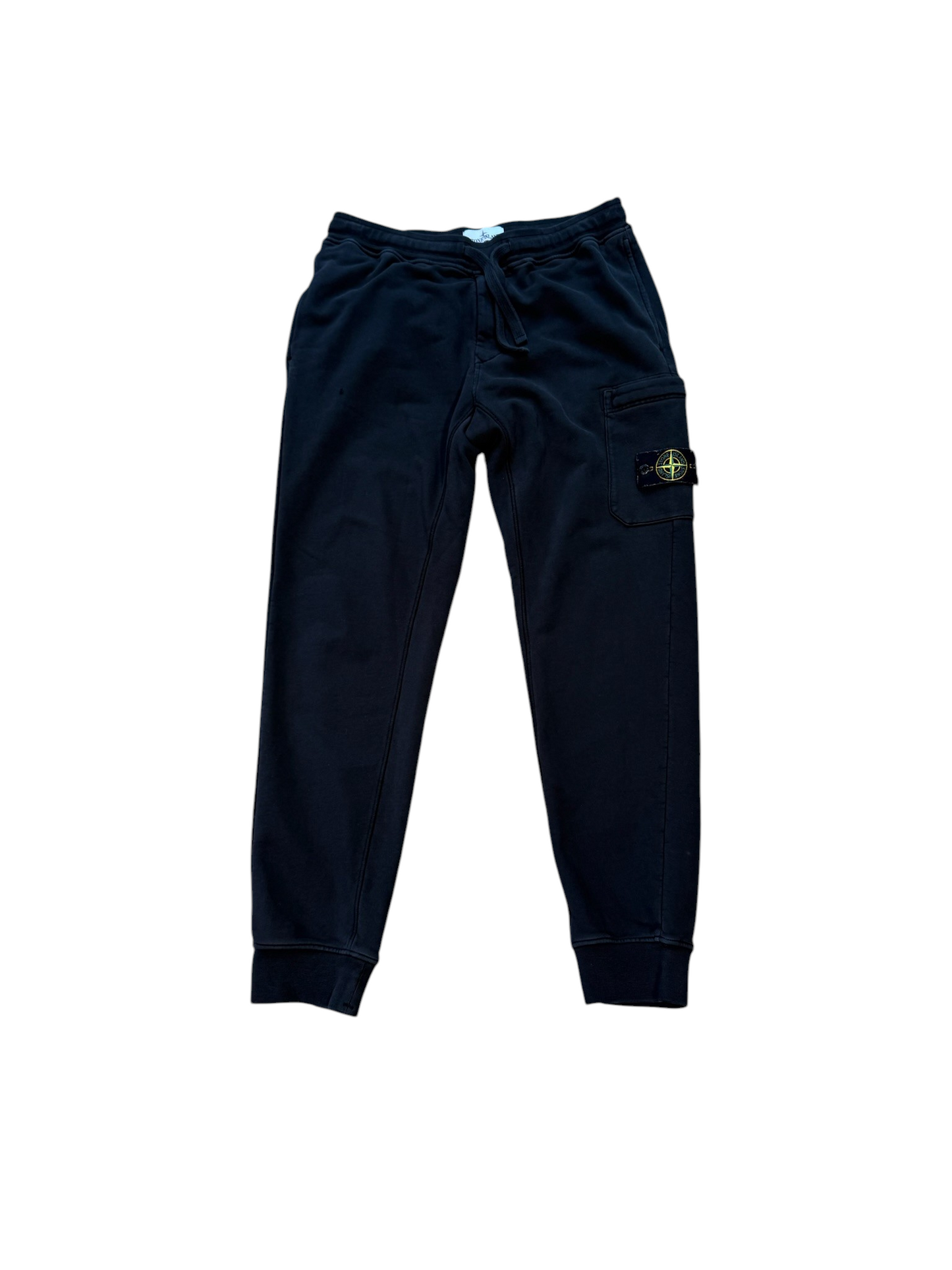 (L) Stone Island Black Cargo Sweatpants