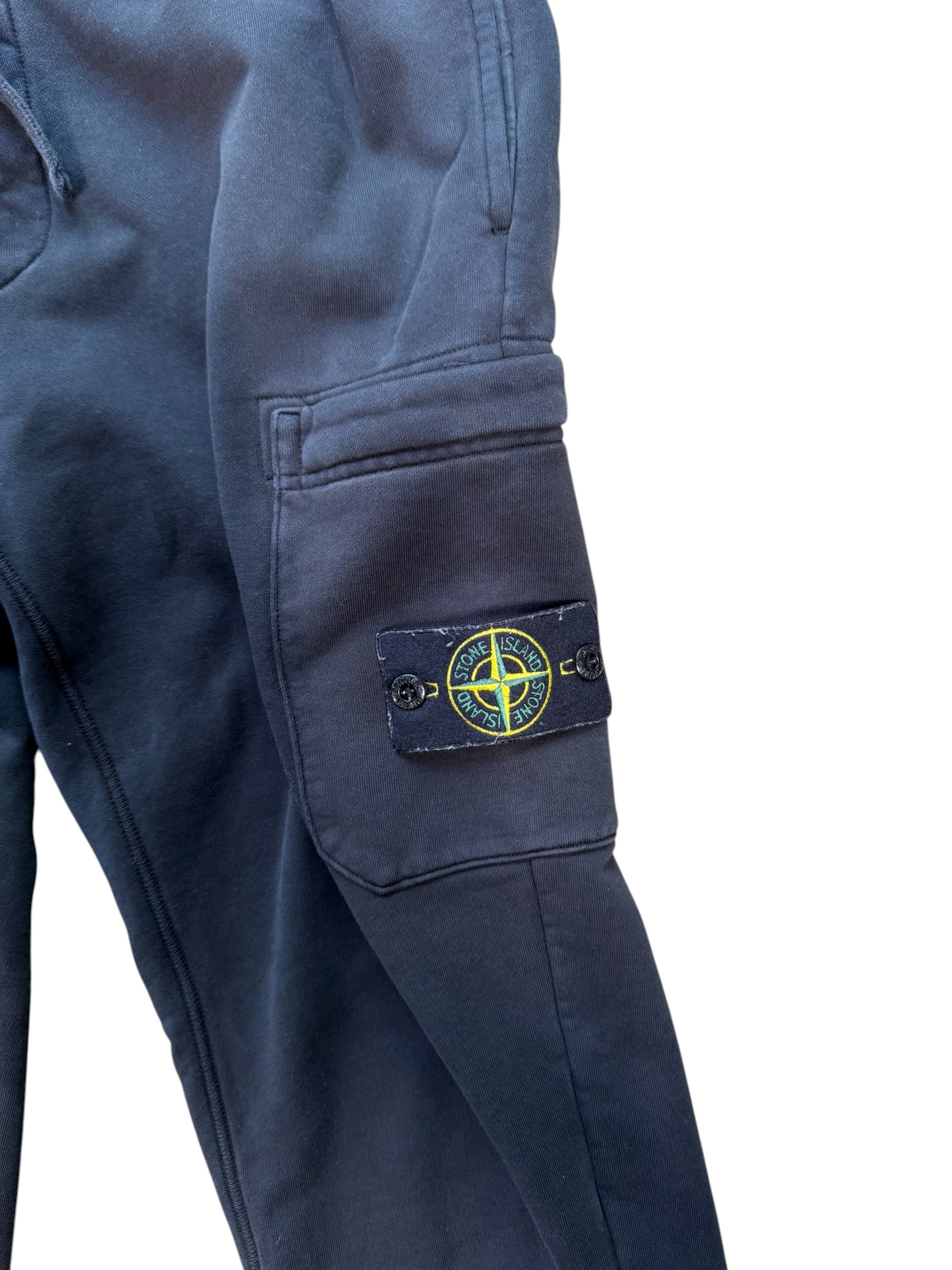 (L) Stone Island Black Cargo Sweatpants