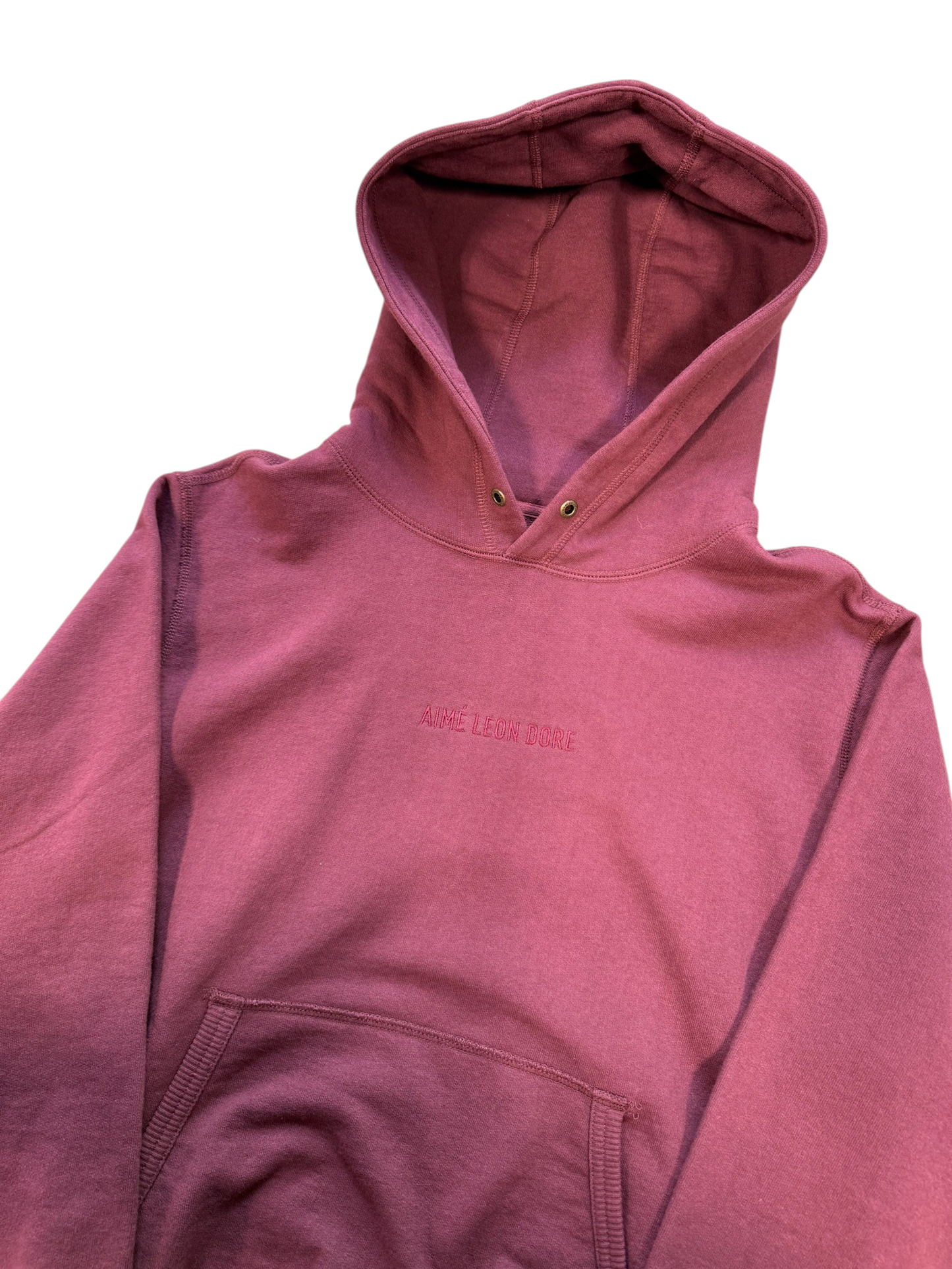 (M) Aime Leon Dore Embroidered Hoodie Burgundy