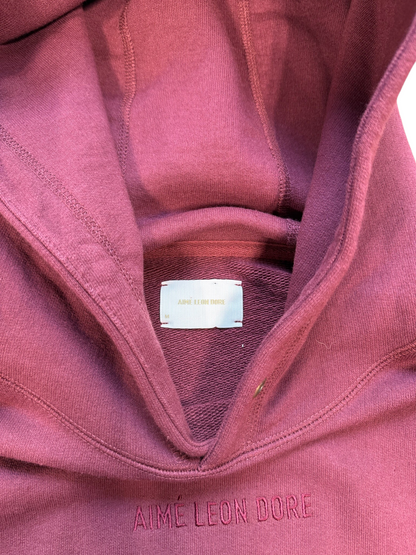 (M) Aime Leon Dore Embroidered Hoodie Burgundy