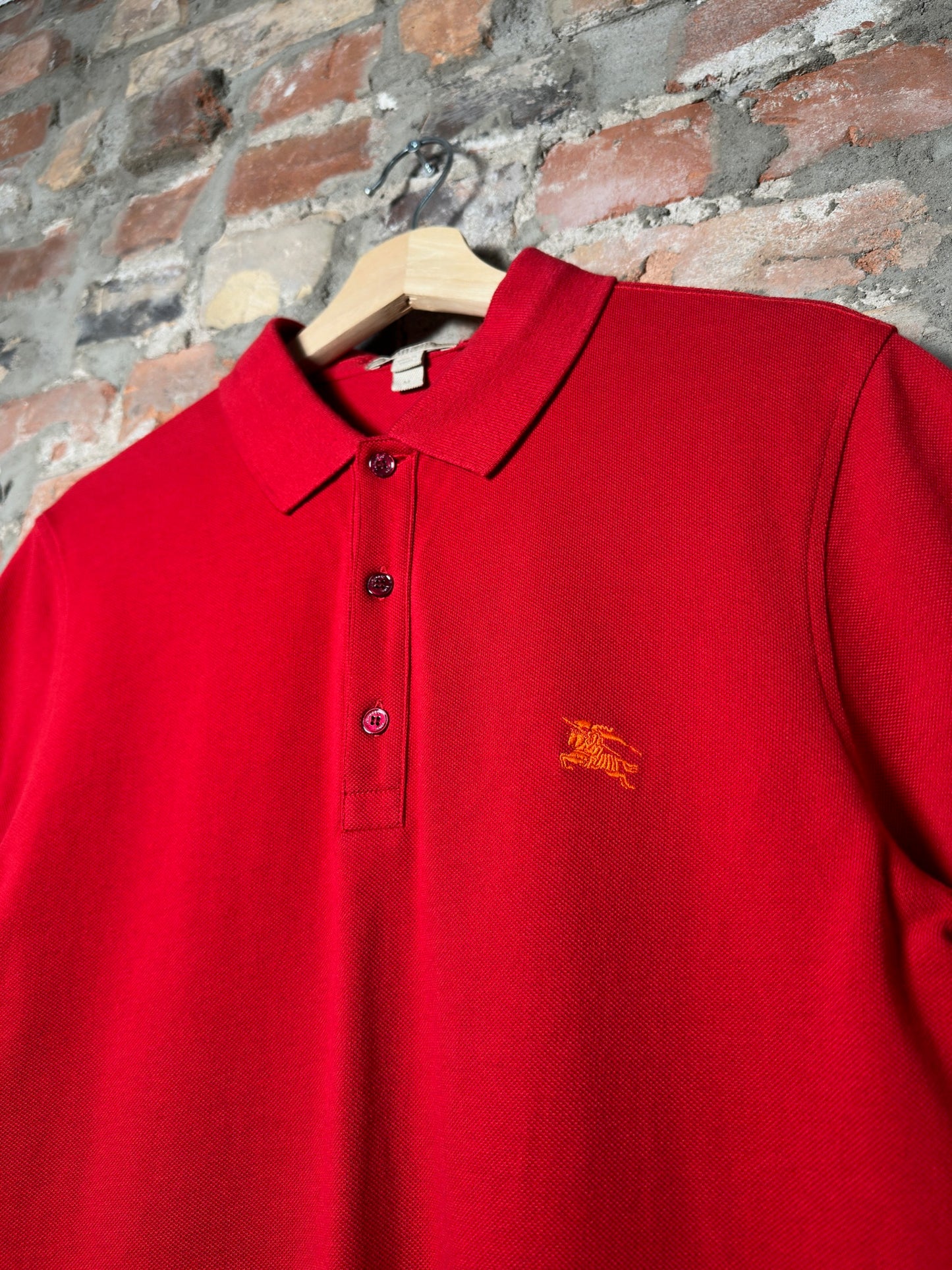 Burberry Brit Red Polo Shirt Sz M
