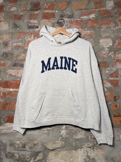 00s Maine Grey Pullover Hoodie Sz L