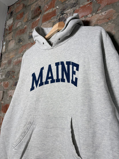 00s Maine Grey Pullover Hoodie Sz L
