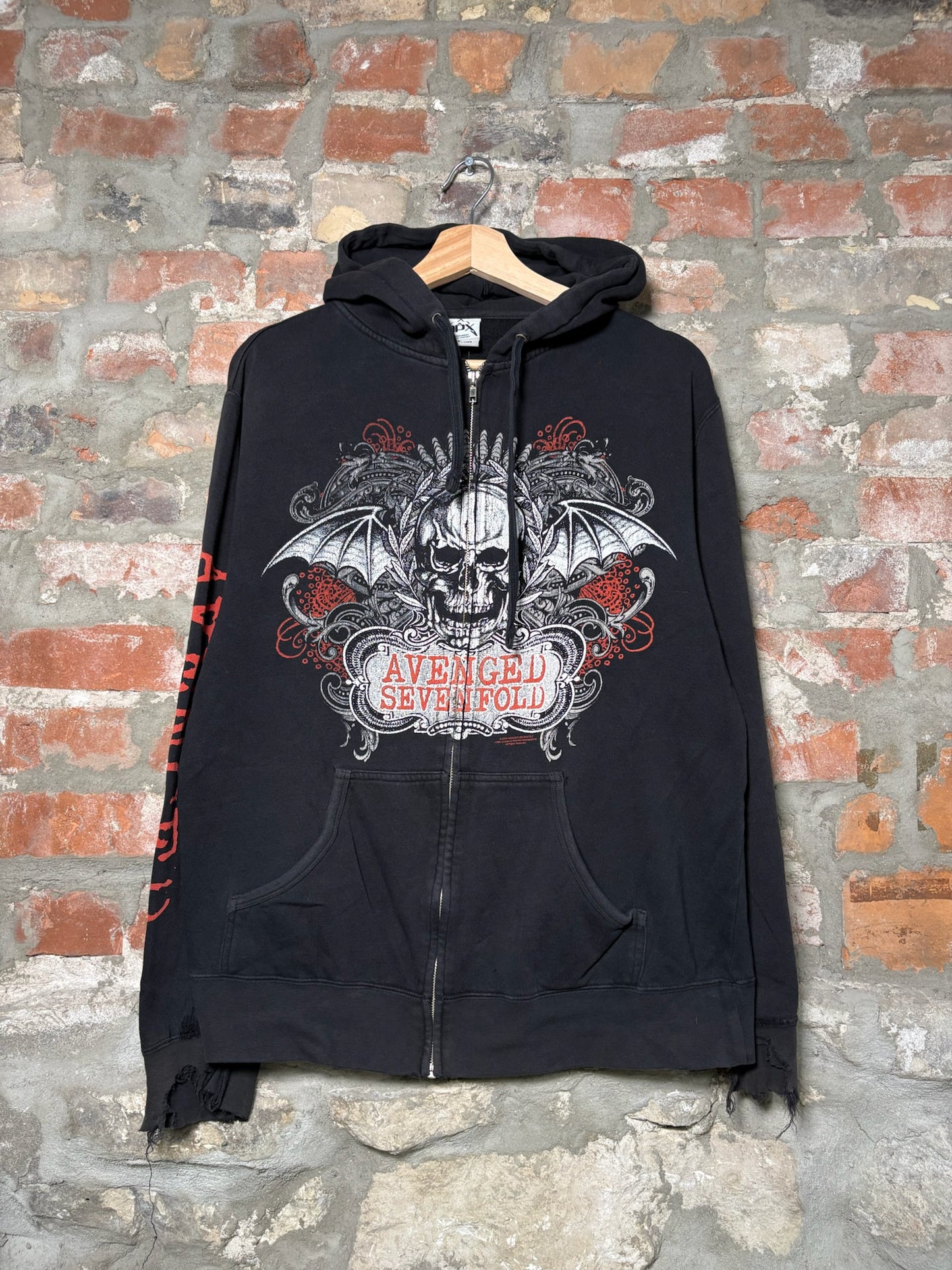 00s Avenged Sevenfold Zip Up Hoodie Sz L