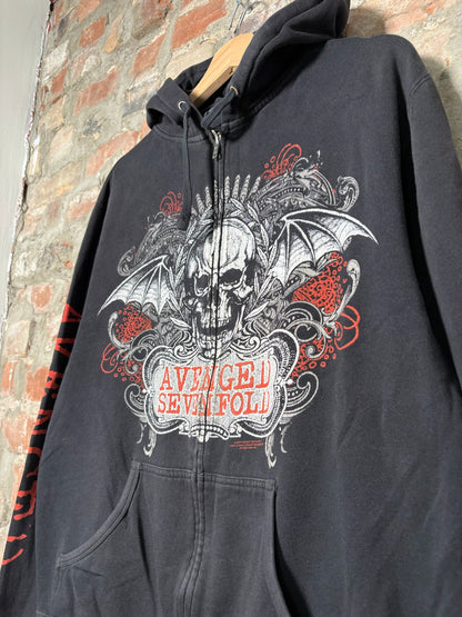 00s Avenged Sevenfold Zip Up Hoodie Sz L