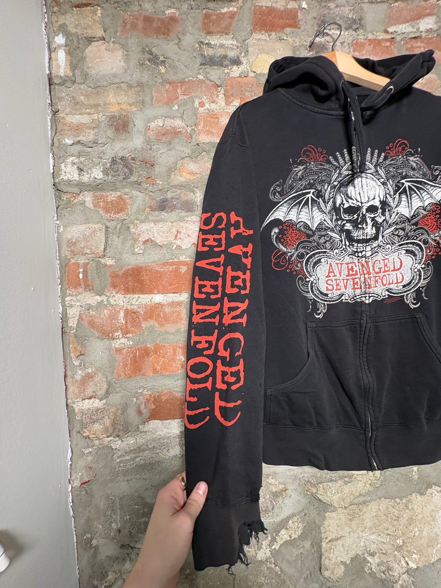 00s Avenged Sevenfold Zip Up Hoodie Sz L