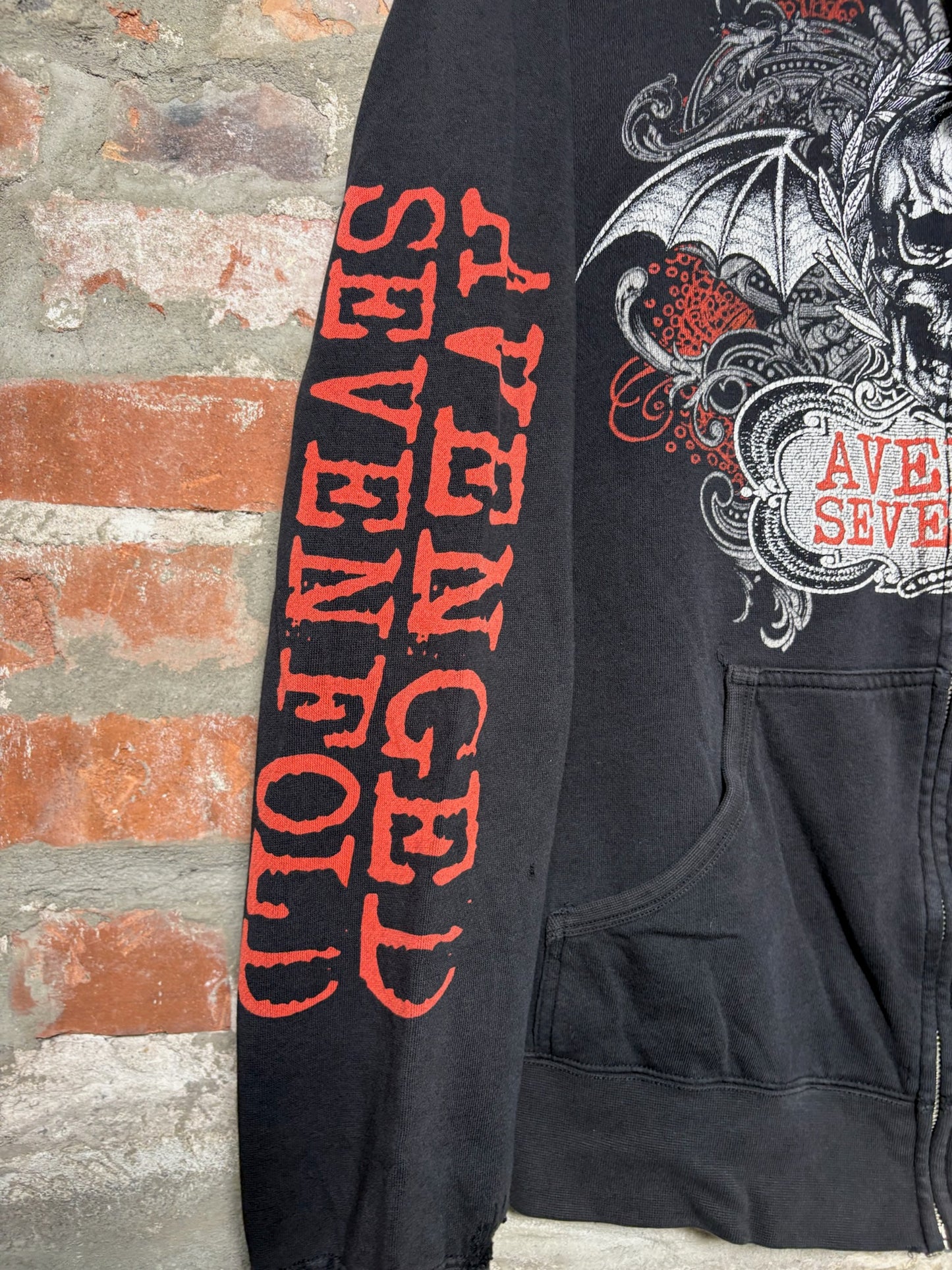 00s Avenged Sevenfold Zip Up Hoodie Sz L