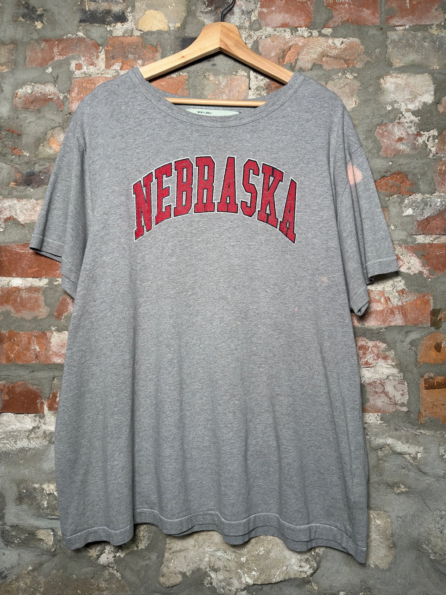 Off White Nebraska Grey Tee Sz XL