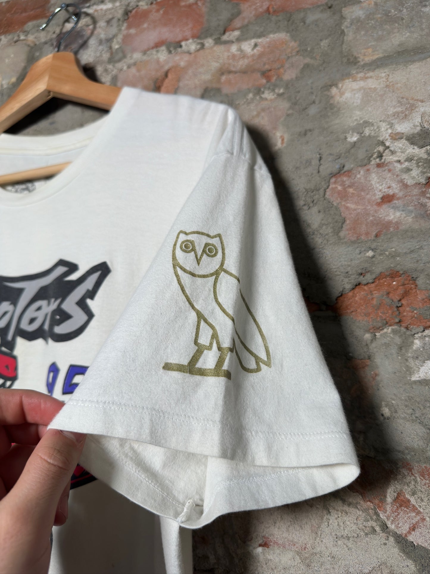 OVO Raptors Drake Night White Tee Sz L