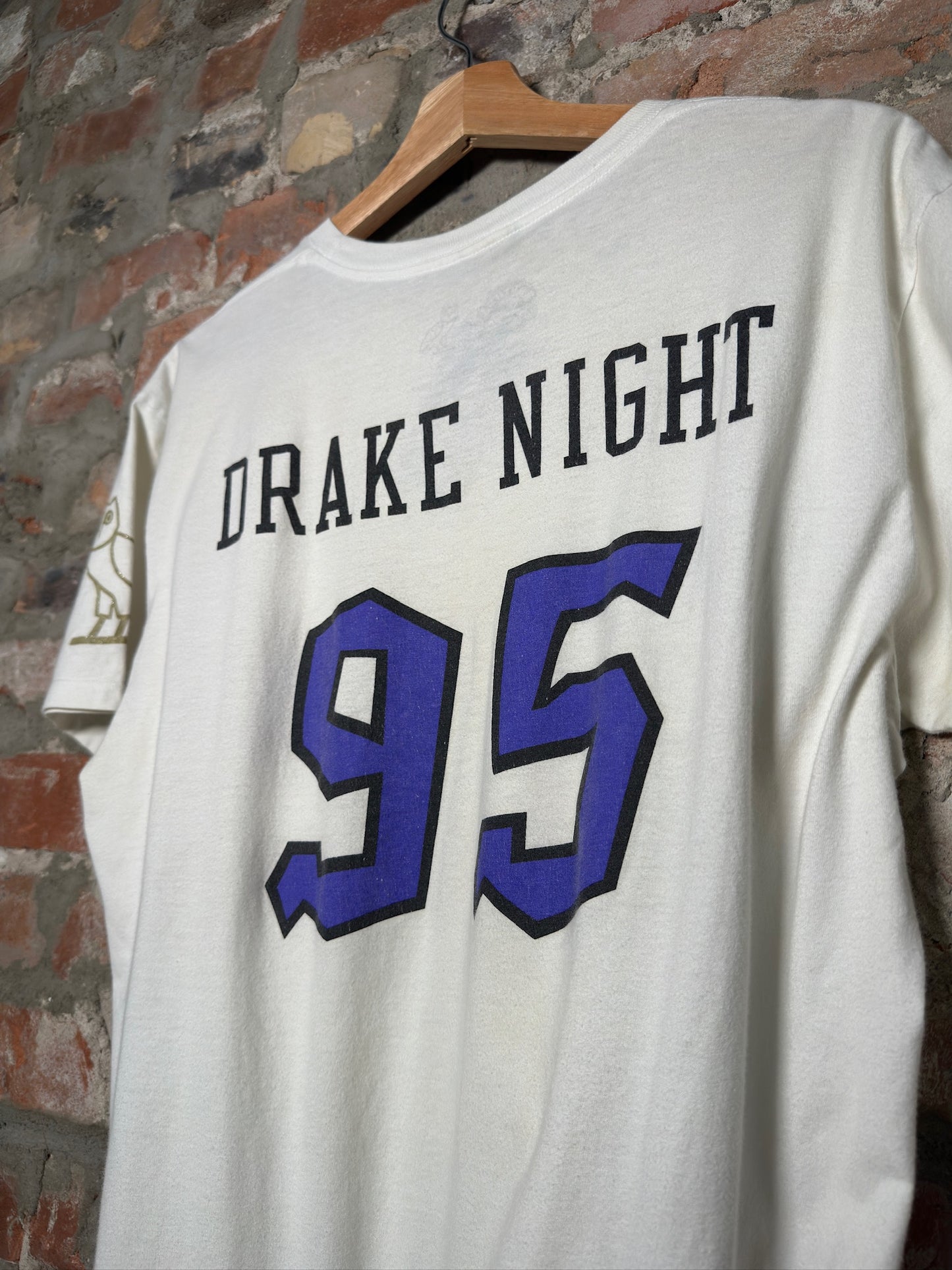 OVO Raptors Drake Night White Tee Sz L