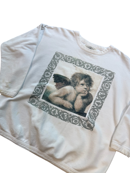 (L) Vintage 90s Raphael's Cherub Thrashed Crewneck
