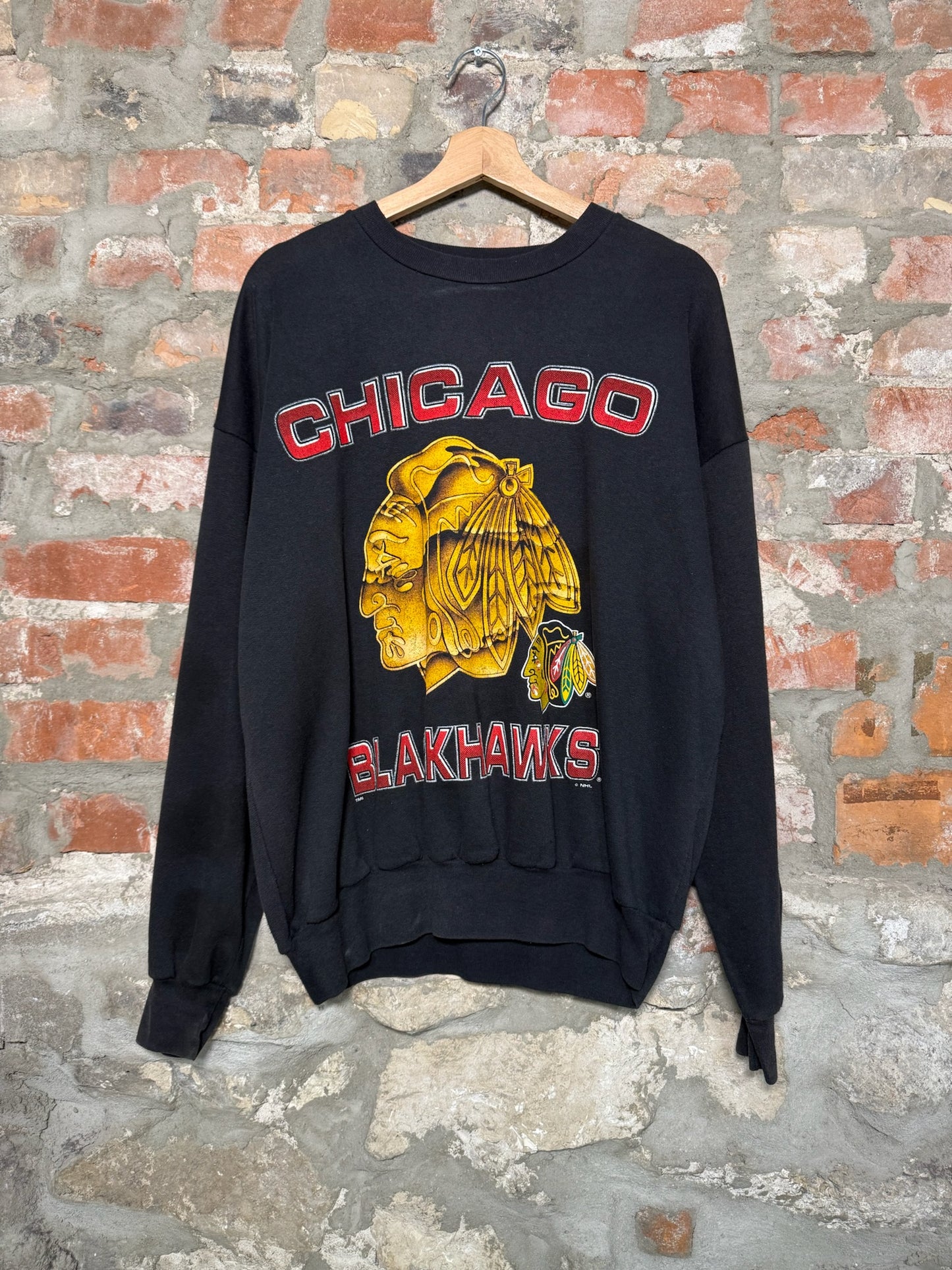 (L) Vtg 90s Chicago Blackhawks Crewneck