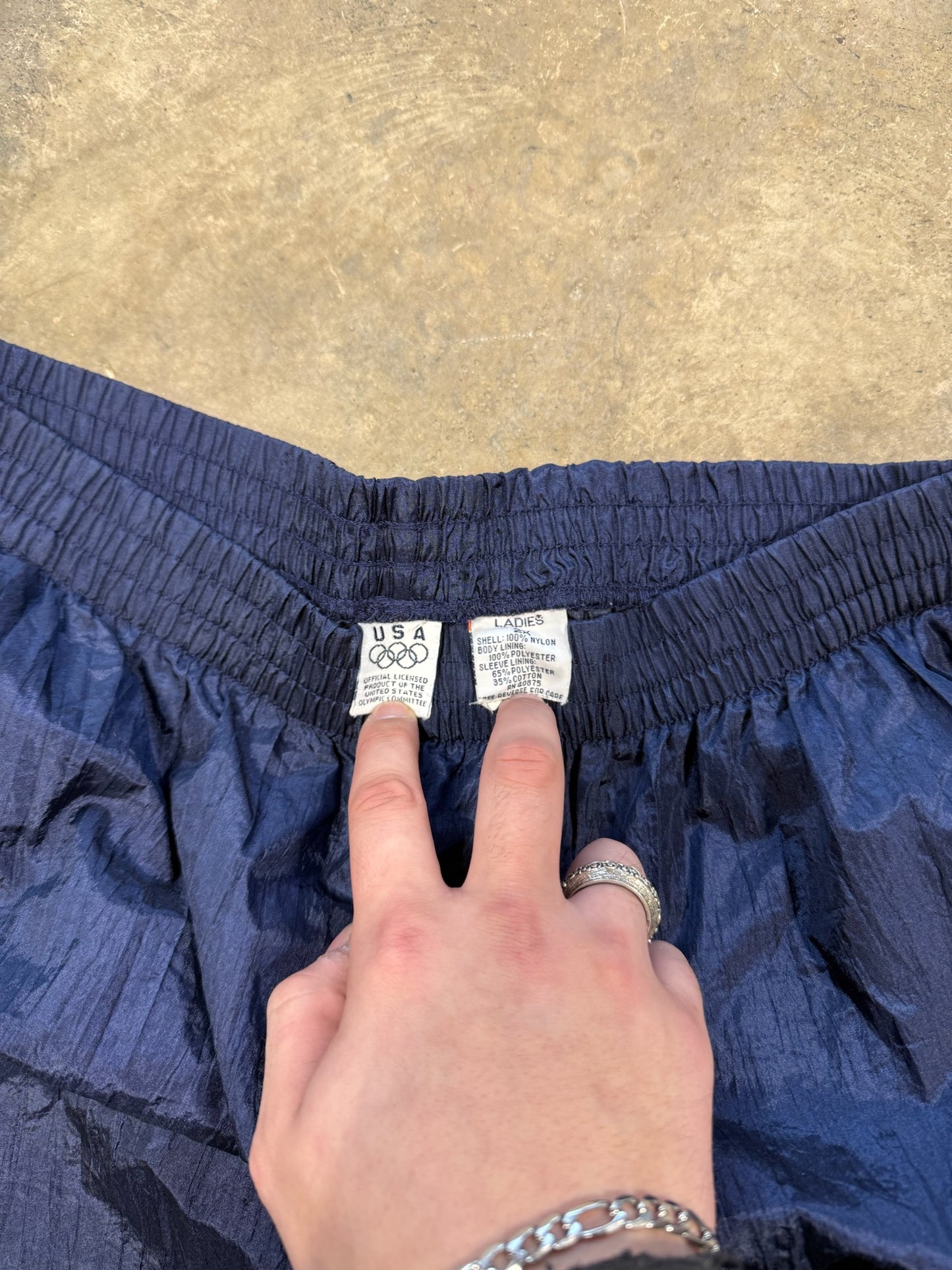 (XL) Vtg USA Olympics Navy Splash Pants