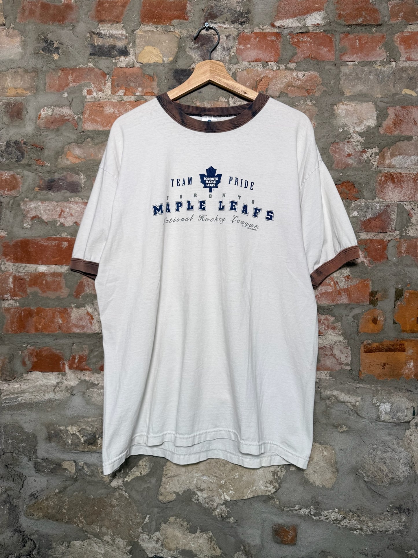 (XL) Vtg Toronto Maple Leafs Ringer T-Shirt