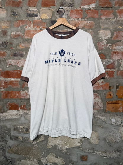 (XL) Vtg Toronto Maple Leafs Ringer T-Shirt