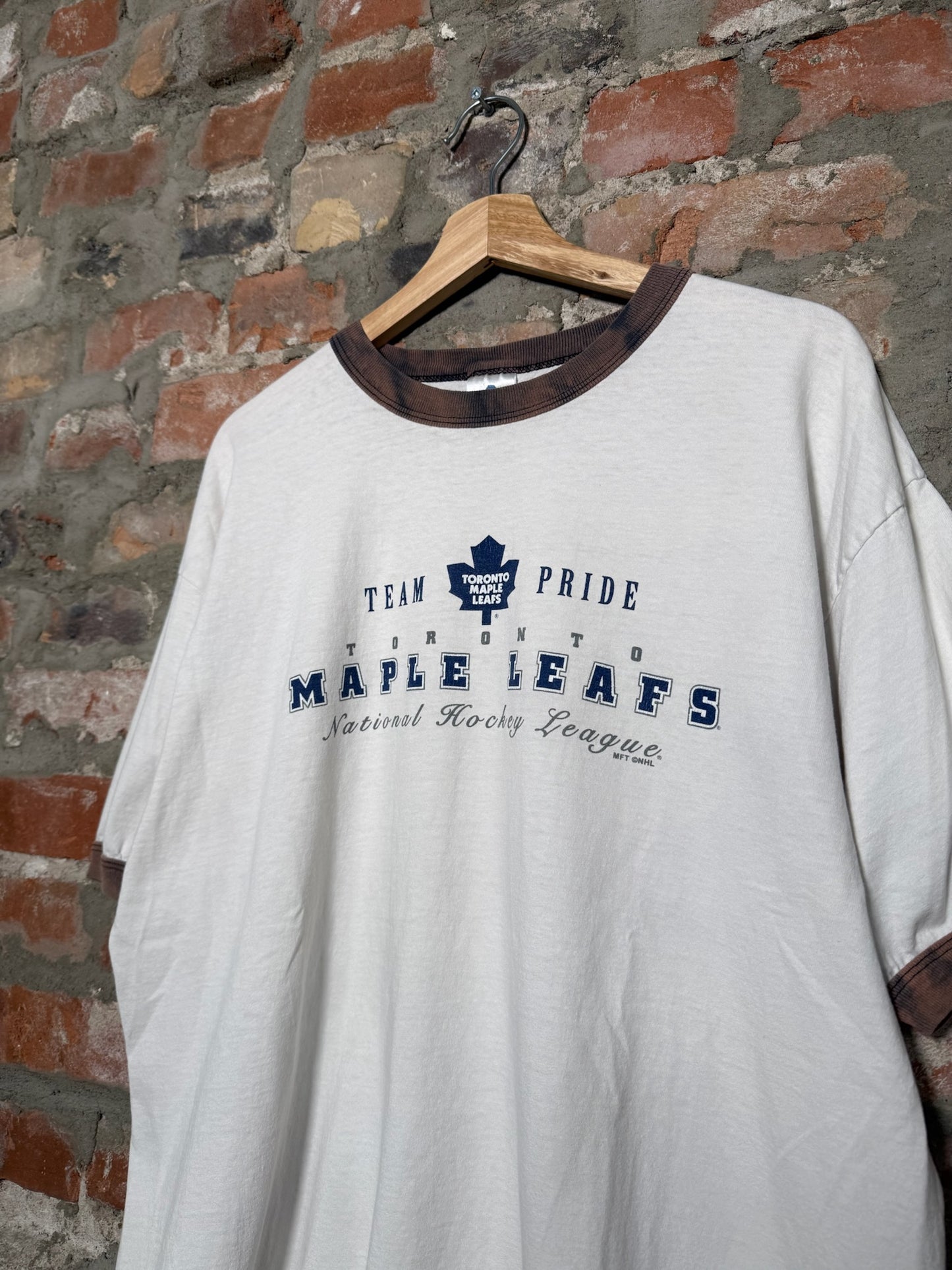 (XL) Vtg Toronto Maple Leafs Ringer T-Shirt